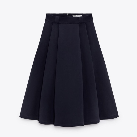 Zara Dresses & Skirts - Zara pleated wool blend balloon skirt in navy